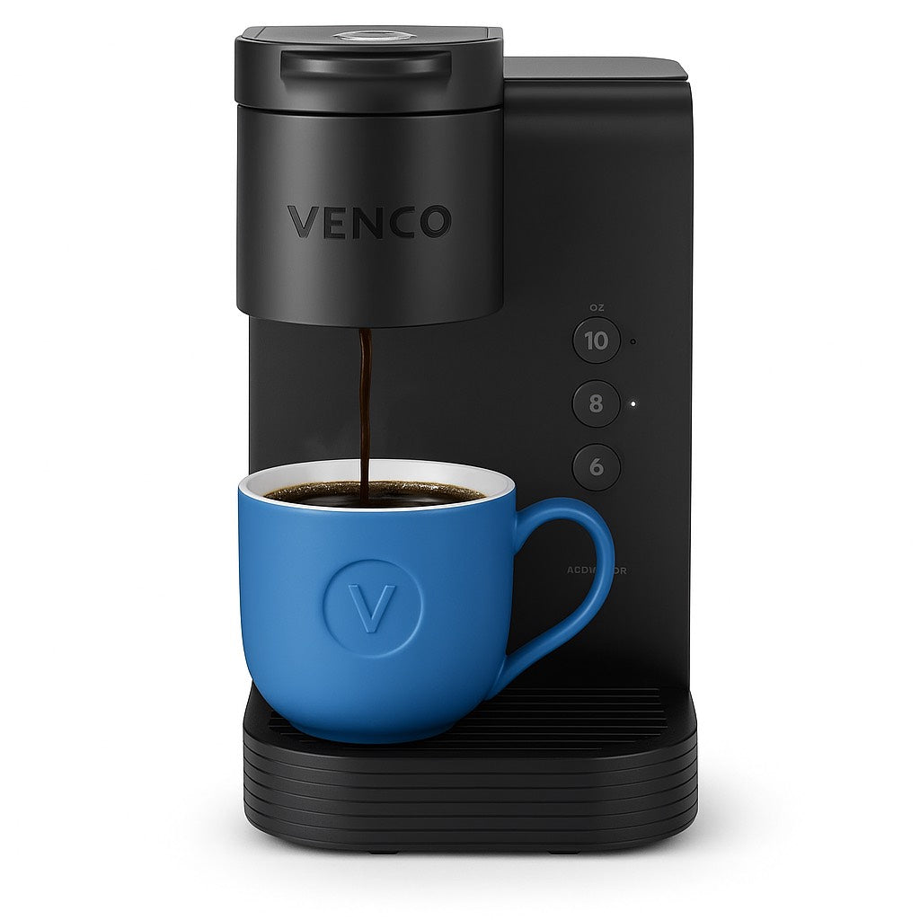 Venco K-Express Essentials Einzelportions-K-Cup-Pad-Kaffeemaschine, Schwarz